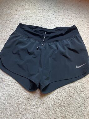 Nike Women’s Black Athletic Running Shorts with Reflective Swoosh